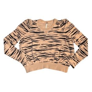 FREE PEOPLE grunge zebra sweater